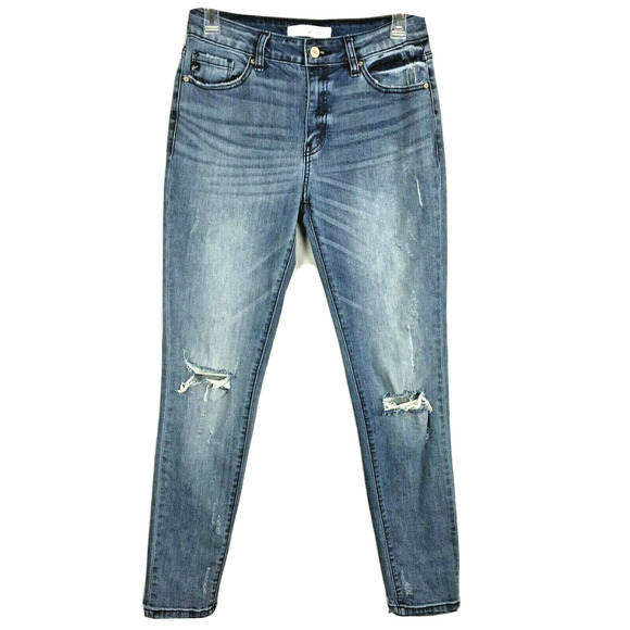 KanCan Denim - KanCan Jeans Womens Sz 26 5 Blue Denim Distressed Ripped Stretch‎ Skinny